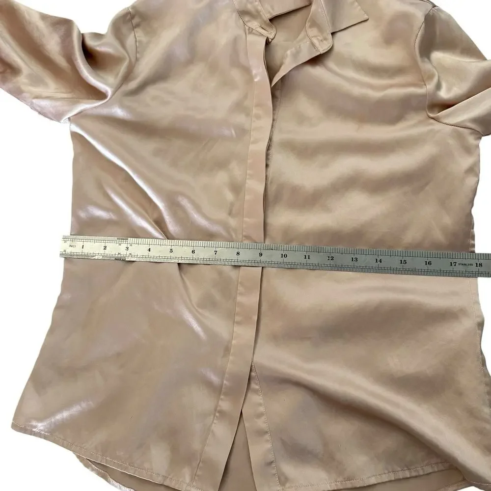 Lilysilk Basic Concealed Placket Silk Shirt Pale Pink Xs